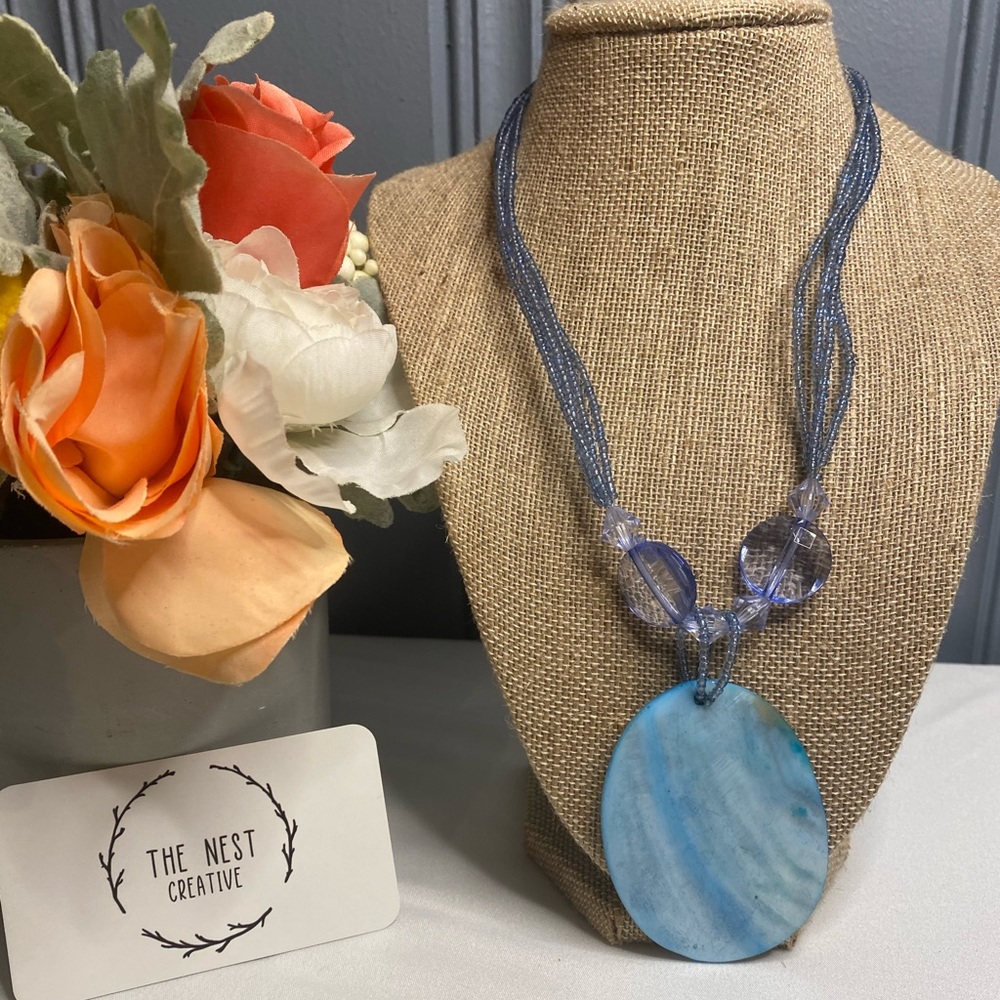 Vintage Blue Shell Necklace
